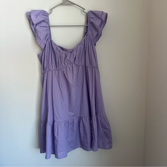NEW Blogger Favorite Abercrombie Purple Ruffle Flutter Sleeve Dress Large - Picture 3 of 7